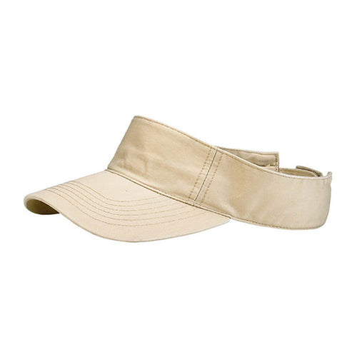 Washed Cotton Twill Pro Style Visor - Mega Cap Visor Cap MegaCI MC4056kh Khaki