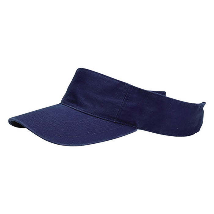 Washed Cotton Twill Pro Style Visor - Mega Cap Visor Cap MegaCI MC4056nv Navy
