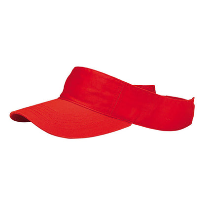 Washed Cotton Twill Pro Style Visor - Mega Cap Visor Cap MegaCI MC4056rd Red