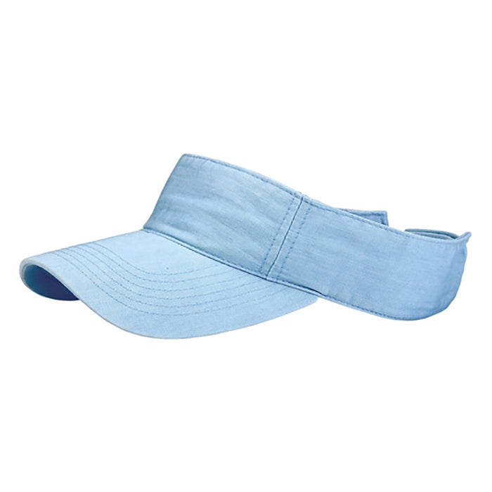 Washed Cotton Twill Pro Style Visor - Mega Cap Visor Cap MegaCI MC4056lbl Light Blue