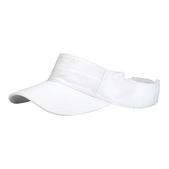 Washed Cotton Twill Pro Style Visor - Mega Cap Visor Cap MegaCI MC4056-WHT White