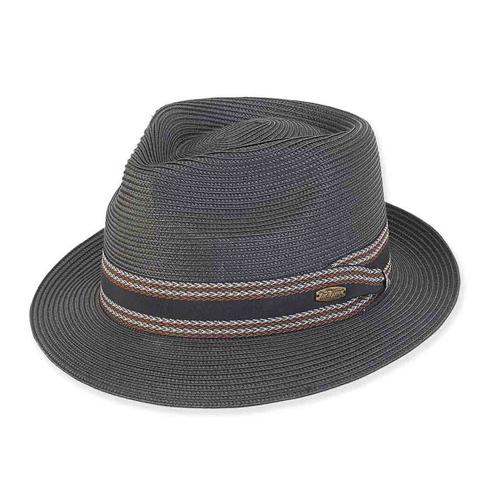 Water Repellent Microbraid Summer Fedora - Tidal Tom™ Hat Fedora Hat Tidal Tom HTT1012B-ML Black M/L (57-59 cm)