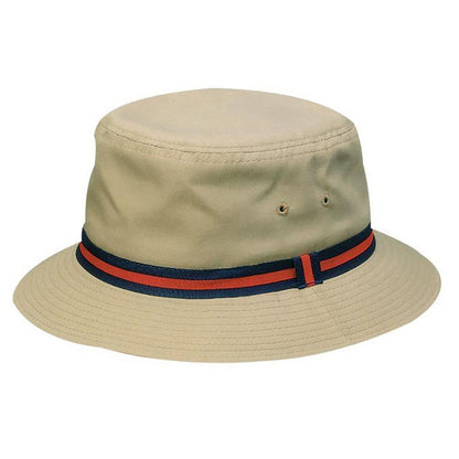 Water Repellent Poplin Bucket Hat, British Tan - DPC Hats Bucket Hat Dorfman Hat Co. 830D-DTAN1 Tan Small (55 cm)
