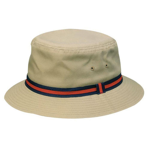 Water Repellent Poplin Bucket Hat, British Tan - DPC Hats Bucket Hat Dorfman Hat Co. 830D-DTAN1 Tan Small (55 cm)