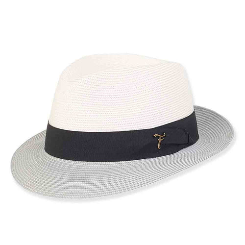 Water Repellent Wide Brim Summer Fedora - Tidal Tom™ Hat Fedora Hat Tidal Tom HTT1037B-ML Grey M/L (57-59 cm)