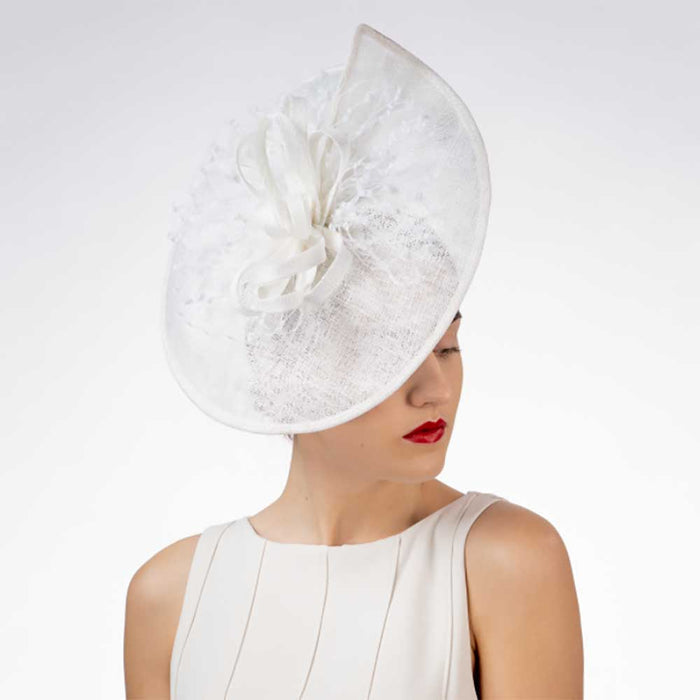 Wavy Sinamay Disk Cocktail Hat - KaKyCO Fascinator KaKyCO 102073-BCK Black