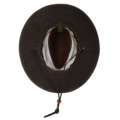 Weathered Cotton Safari Hat with Mesh Crown, up to 2XL Size - DPC Headwear Safari Hat Dorfman Hat Co.