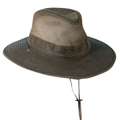Weathered Cotton Safari Hat with Mesh Crown, up to 2XL Size - DPC Headwear Safari Hat Dorfman Hat Co. MC152BN5 Brown 2XL (63 cm)