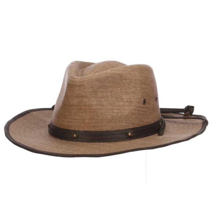 Weathered Toyo Outback Hat with Chin Strap - Stetson Hats Safari Hat Stetson Hats STC364 Khaki Medium