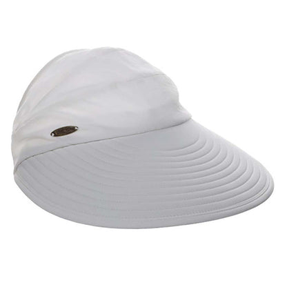 Wide Bill Cap with Open Crown for Ponytail - Cappelli Straworld Hats Cap Dorfman Hat Co. CSW429-WHT White