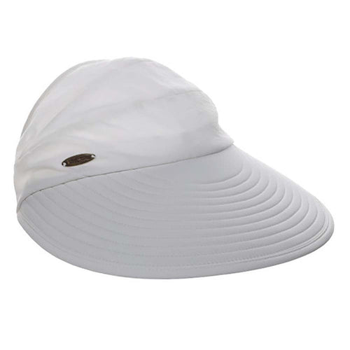 Wide Bill Cap with Open Crown for Ponytail - Cappelli Straworld Hats Cap Dorfman Hat Co. CSW429-WHT White