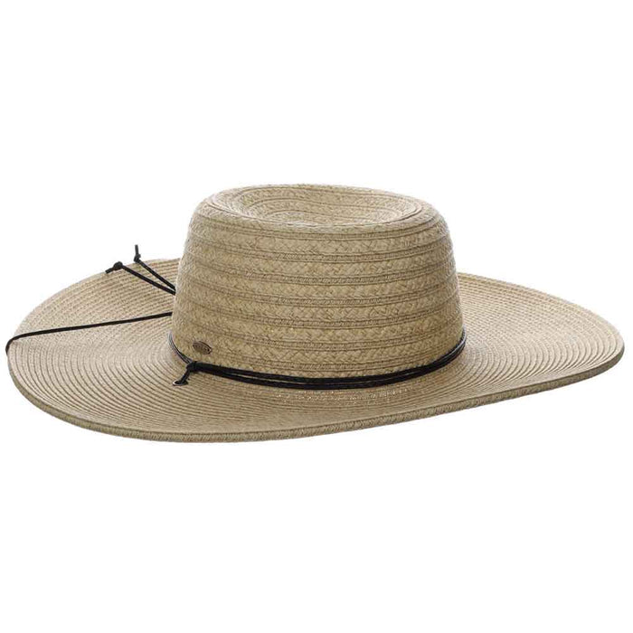 Wide Brim Straw Bolero Hat with Chin Cord - Scala Hats Bolero Hat Scala Hats