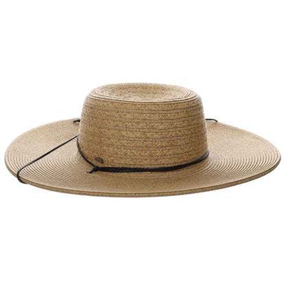 Wide Brim Straw Bolero Hat with Chin Cord - Scala Hats Bolero Hat Scala Hats