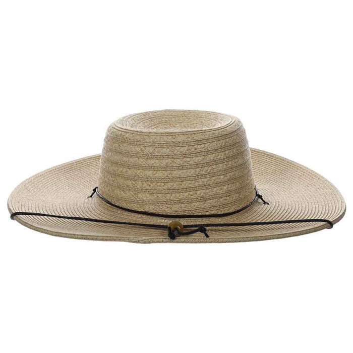 Wide Brim Straw Bolero Hat with Chin Cord - Scala Hats Bolero Hat Scala Hats