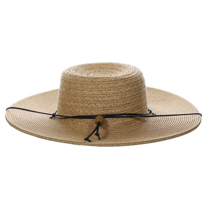 Wide Brim Straw Bolero Hat with Chin Cord - Scala Hats Bolero Hat Scala Hats