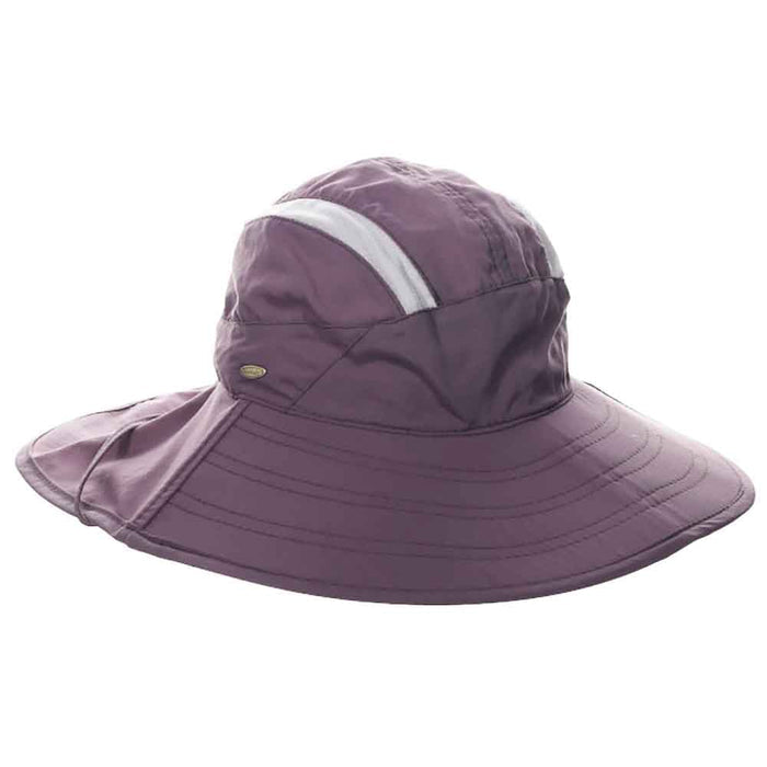 Women's Trail Hat with UV Blocking Neck Cape - Scala Collection Trail Hat Scala Hats LC842-MAV Mauve S/M (55-57 cm)