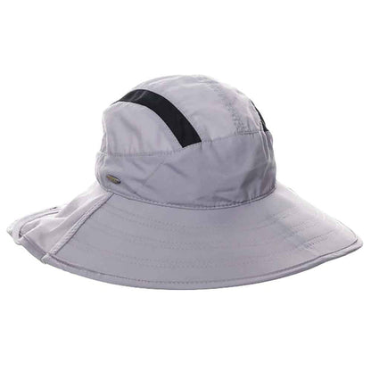 Women's Trail Hat with UV Blocking Neck Cape - Scala Collection Trail Hat Scala Hats LC842-LGY Light Grey S/M (55-57 cm)