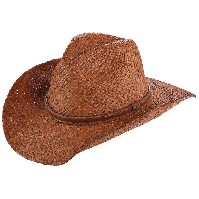 Woven Organic Raffia Cowboy Hat - DPC Outdoor Hats Cowboy Hat Scala Hats MR199 Brown S/M