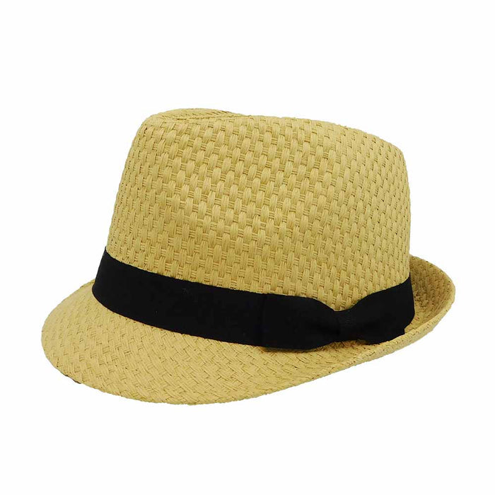 Woven Straw Fedora Hat for Small Heads - Milani Hats Fedora Hat Milani Hats KFD115 Natural XS (54 cm)