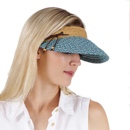 Woven Toyo Brim Clip On Sun Visor - Karen Keith Hats Visor Cap Great hats by Karen Keith