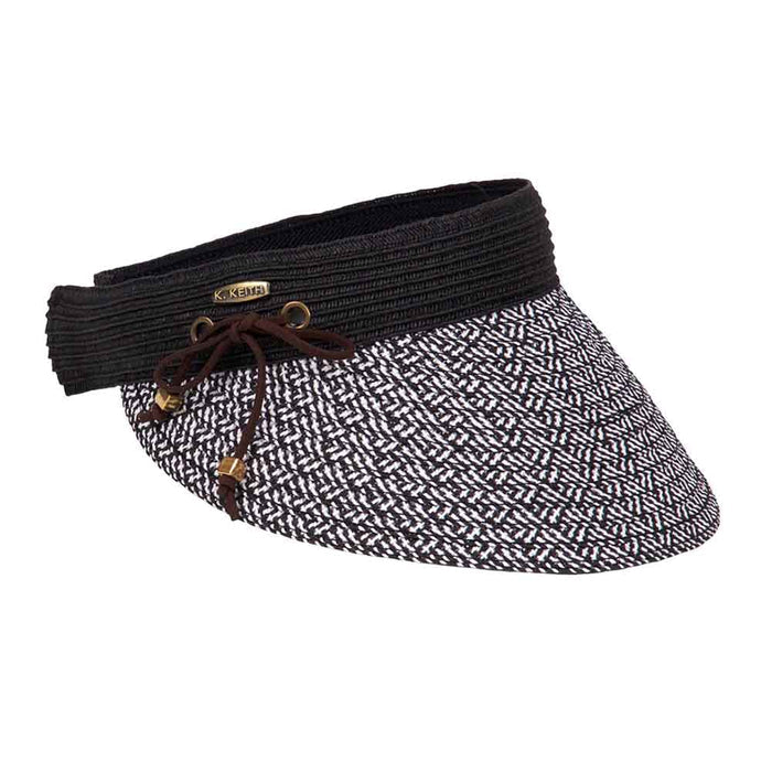 Woven Toyo Brim Clip On Sun Visor - Karen Keith Hats Visor Cap Great hats by Karen Keith PV89-A Black