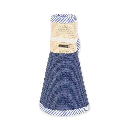 Wrap Around Visor Hat with Striped Trim - Sun 'N' Sand Hats Visor Cap Sun N Sand Hats