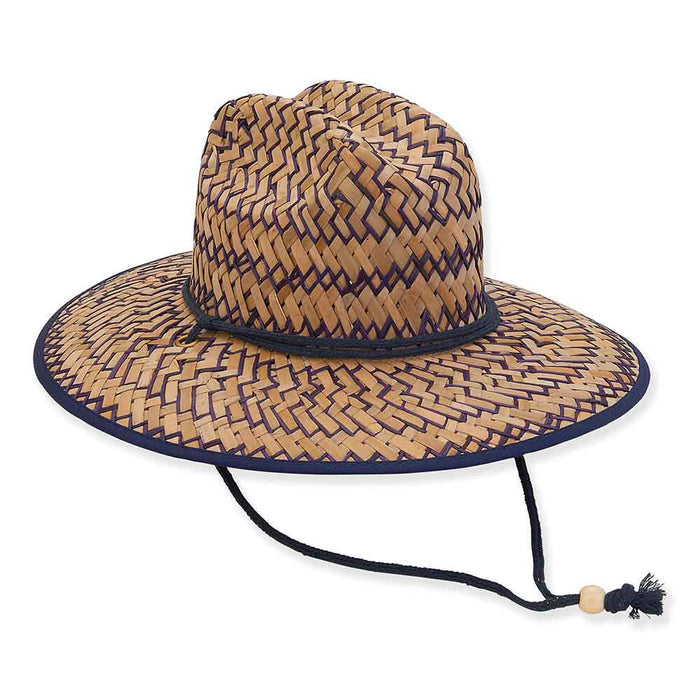 Zig Zag Rush Straw Lifeguard Hat for Small Heads - Sunny Dayz™ Hats Lifeguard Hat Sun N Sand Hats